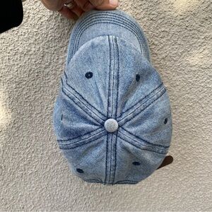 Denim Hat - Jean Baseball Cap With Leather Adjustable Strap - Unisex